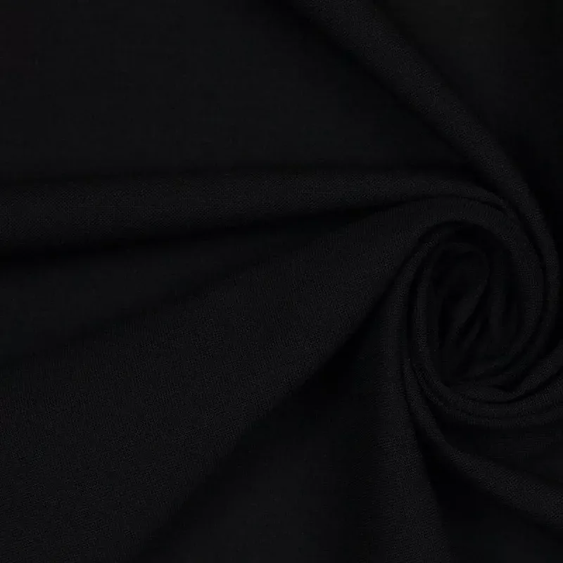 Italian Black Wool-Spandex Suiting