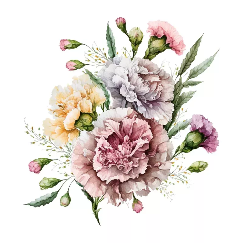 January-Carnation Fabric Panel
