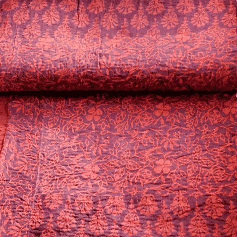 Kantha Cloth – Wine Damask