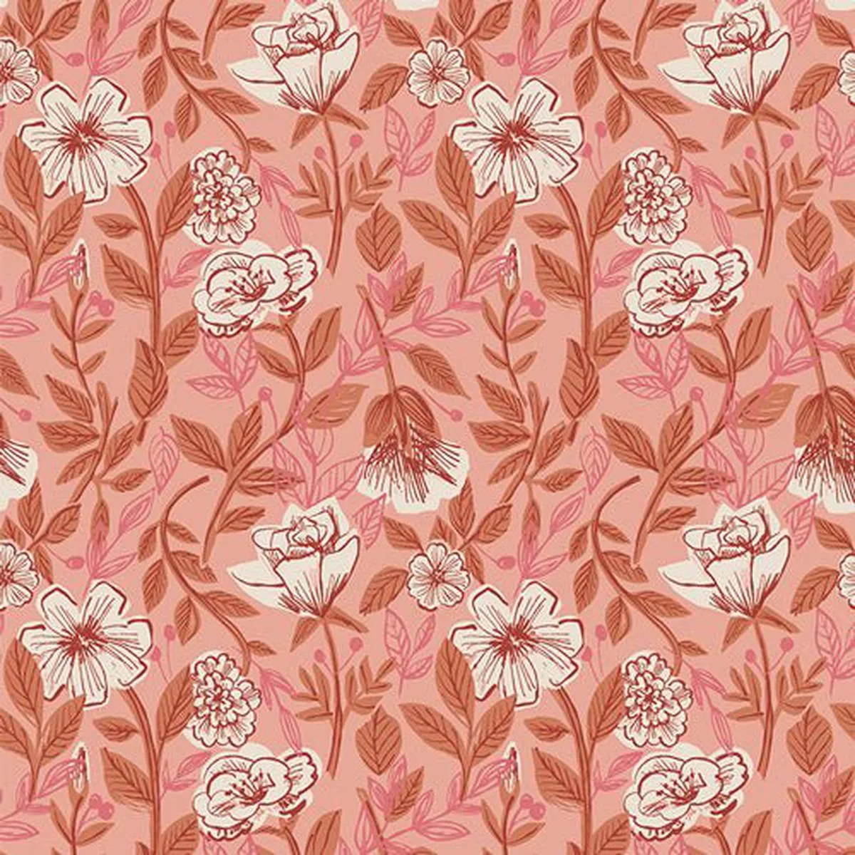 Kindred Quilt Fabric Late Bloomer Pink