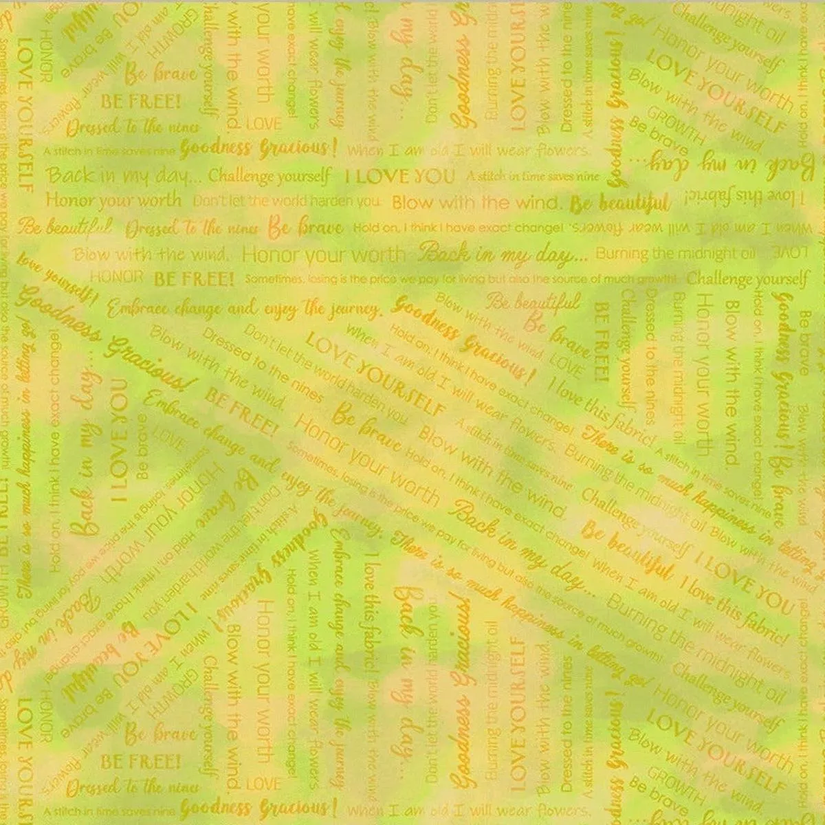 Laura Heine – Goodness Gracious – Collaged Phrases, Lime