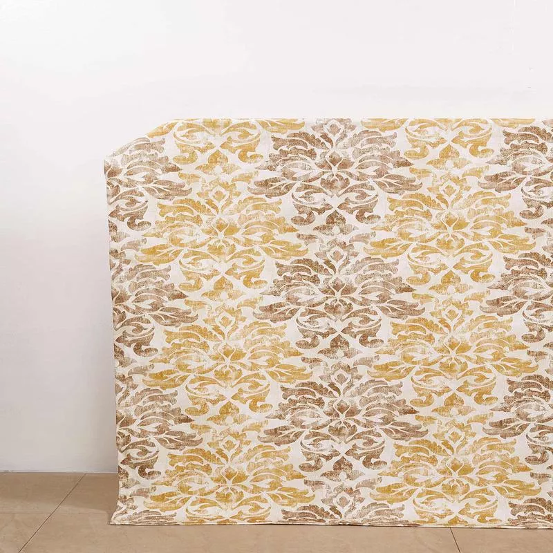‘Lemon Ginger’ Fabric by the Metre (Ocher Yellow/ Mocha Brown)