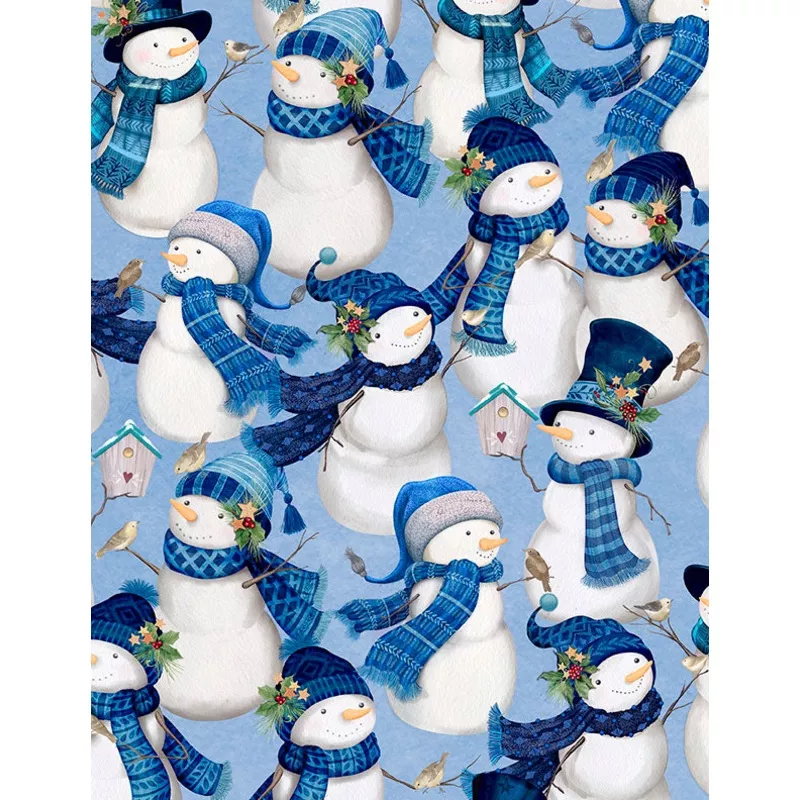 Let it Snow-Man! Packed Snowmen Lt Blue