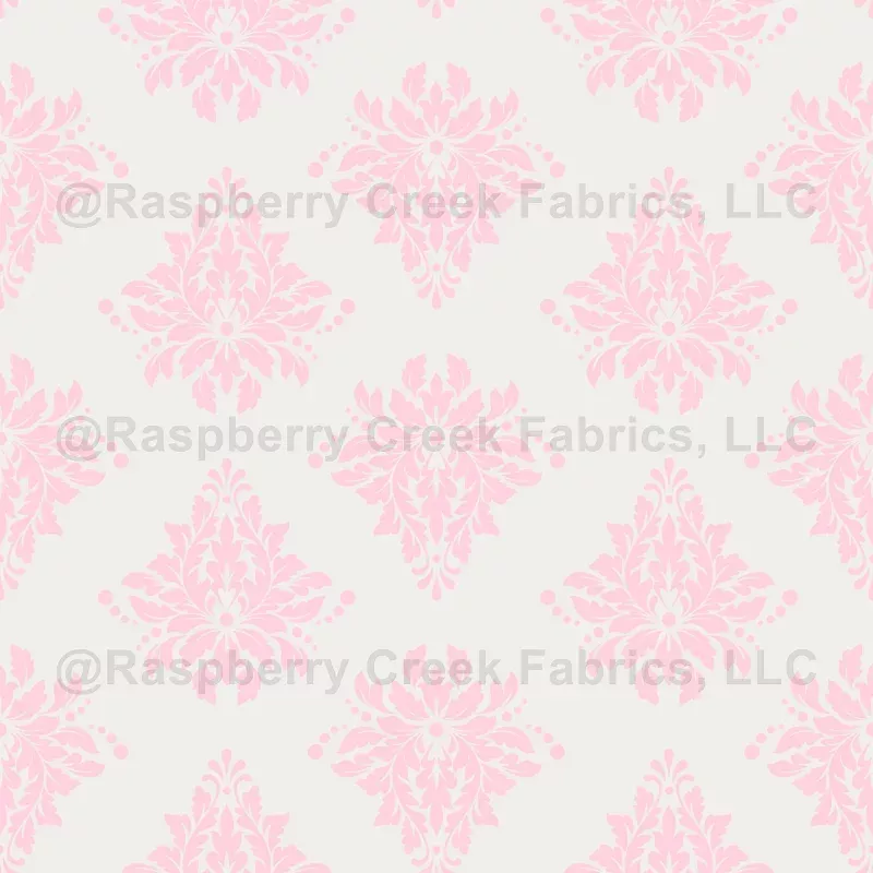 Light Pink Damask on Ivory