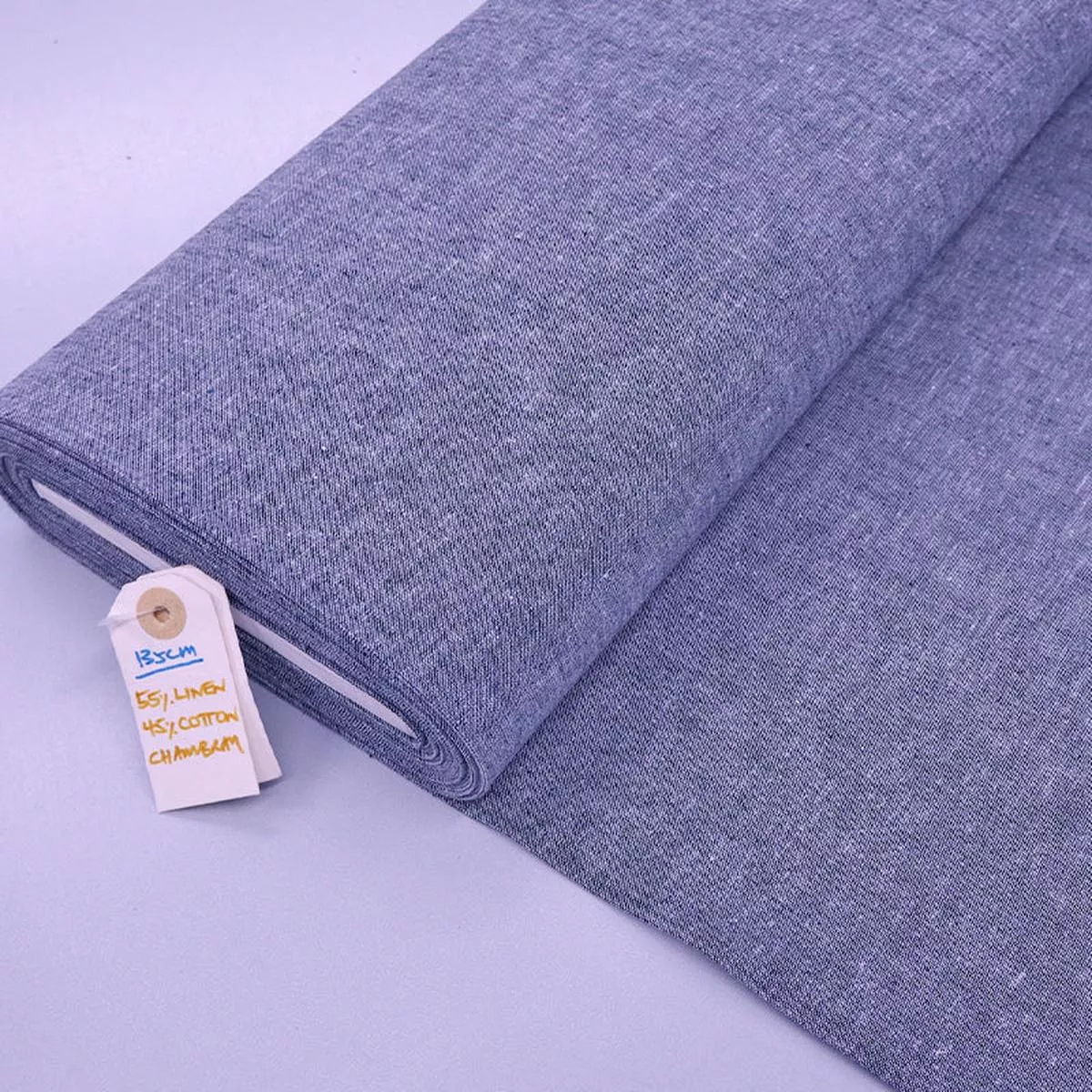 Linen and Cotton Chambray – Plain – Dark Blue