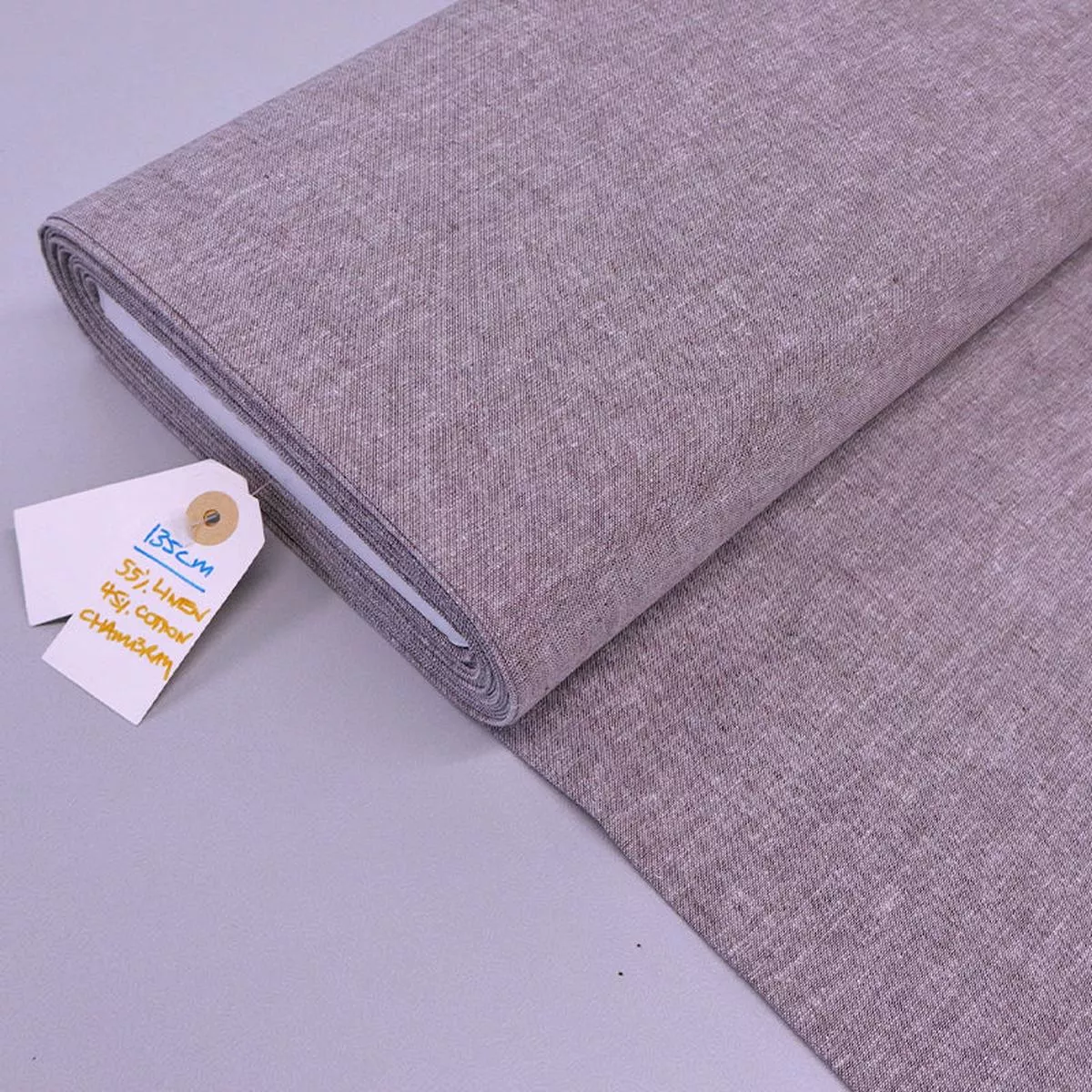 Linen and Cotton Chambray – Plain – Mink