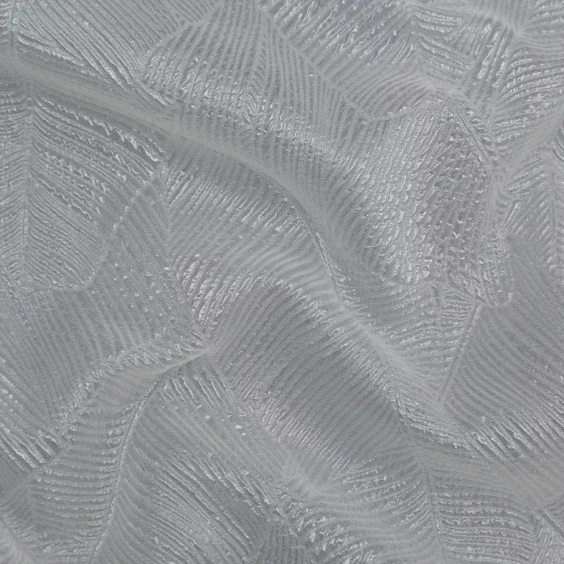 Luminous White Double-Layer Organza Brocade