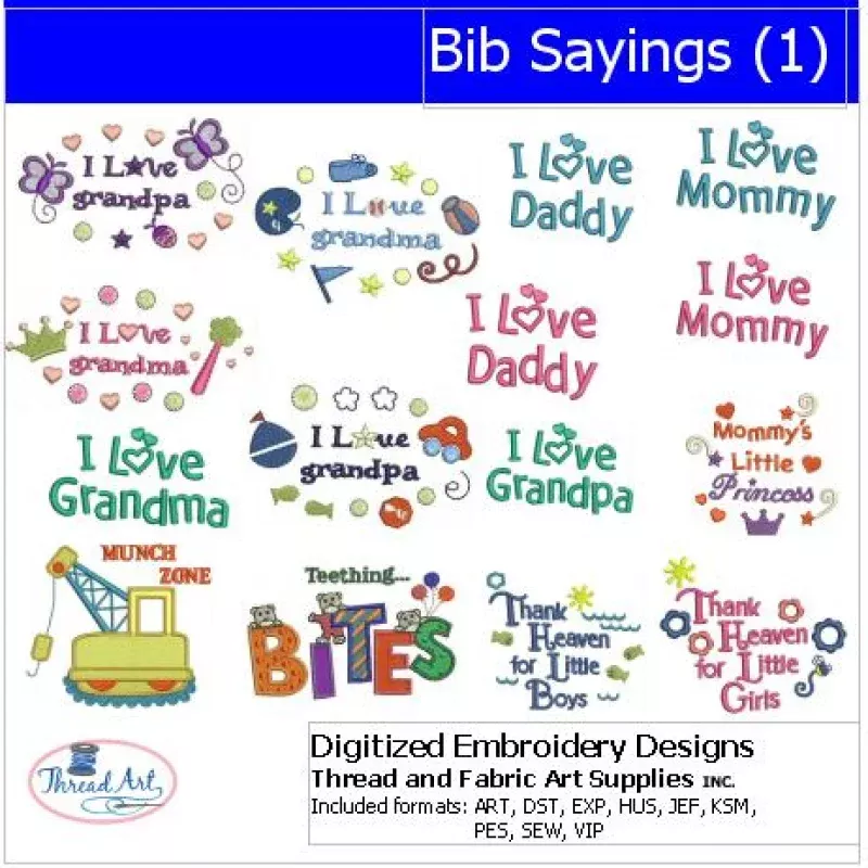 Machine Embroidery Designs – Bib Sayings(1)