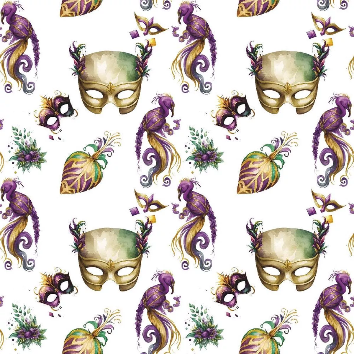 Mardi Gras Elements #4 Fabric