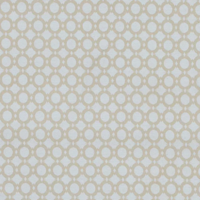 Marzipan and White Geometric Stretch Cotton Jacquard