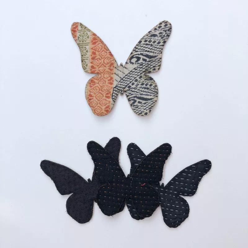 Medium Kantha Butterfly Iron-On Patch