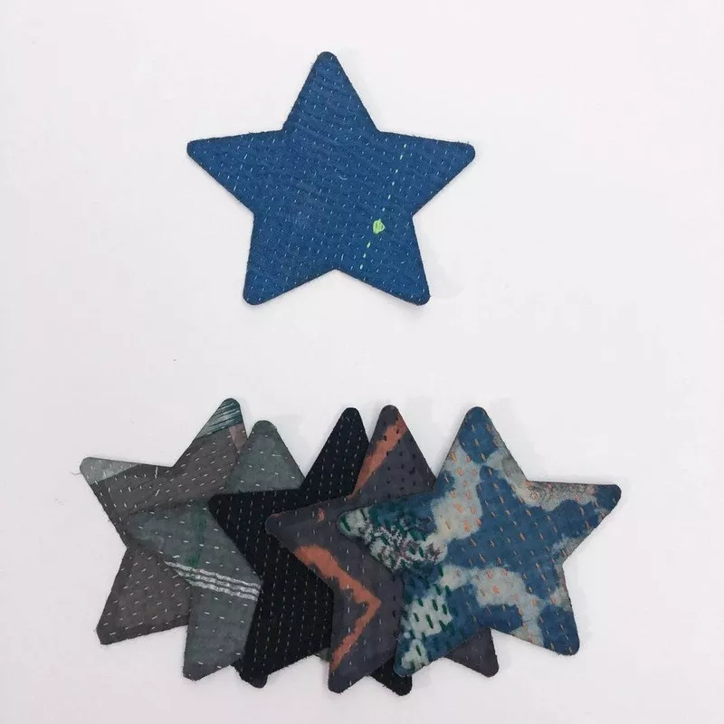 Medium Kantha Star Iron-On Patch