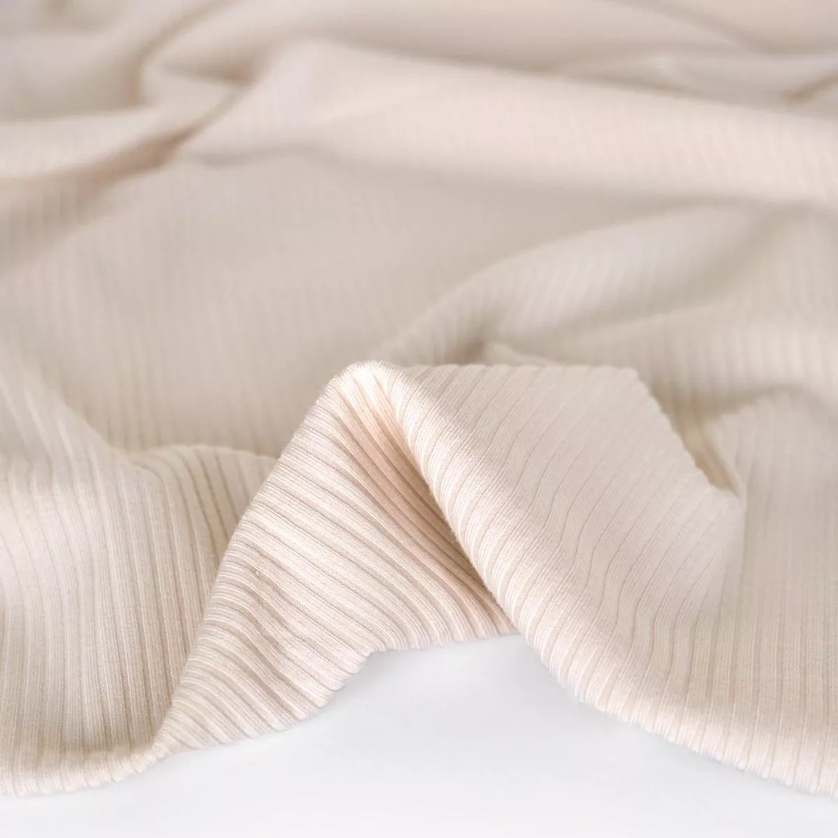 Medium Weight Bamboo Rib Knit – Ecru