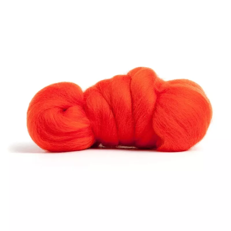 Merino Wool Top Roving Spice Orange