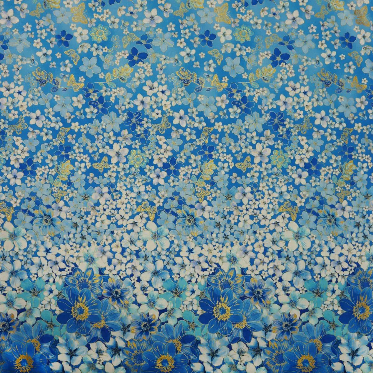 Metallic Impressions Fabric Collection – Meadow Cobalt