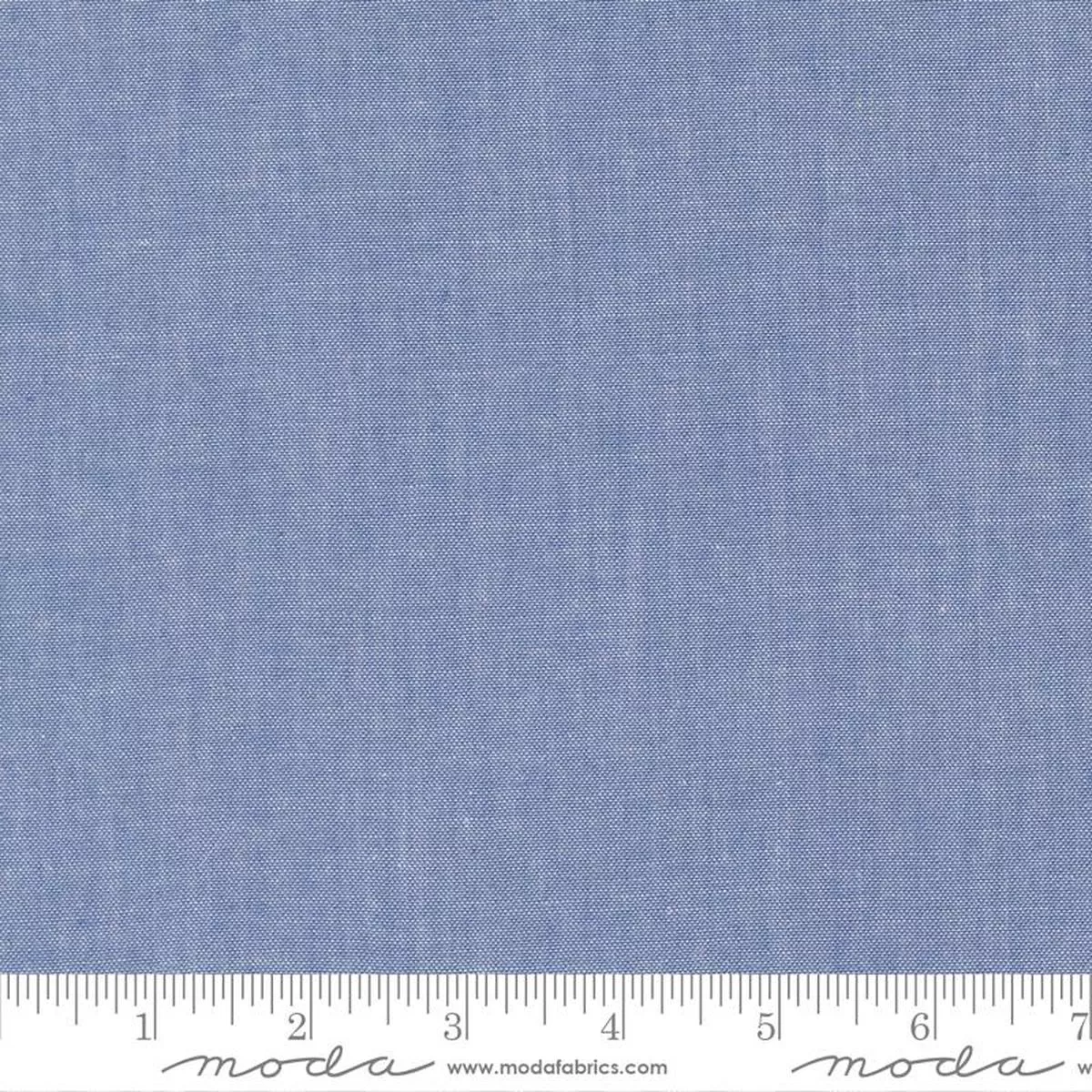 Moda Chambray Texture Medium Blue Moda Cotton Fabric 1