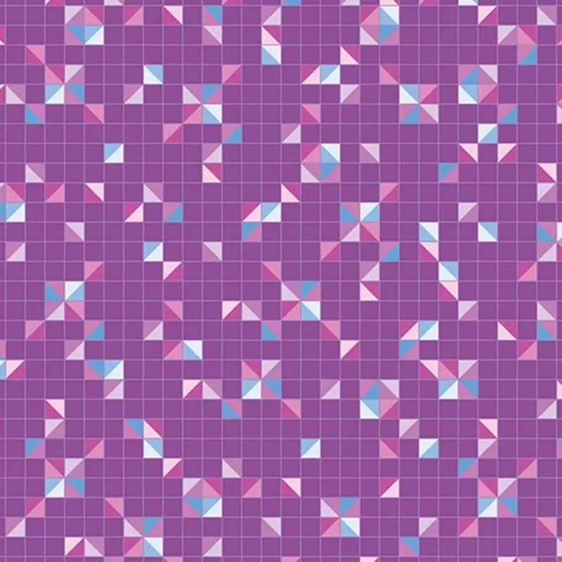 Modern Triangles Plum Fabric Yardage
