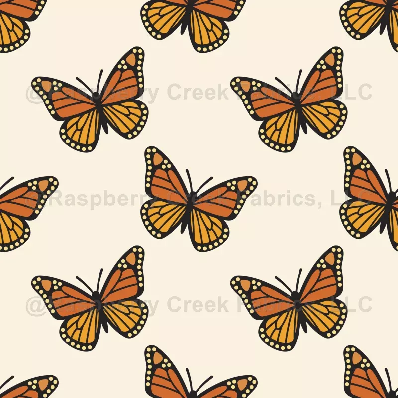 Monarch Butterflies on Cream