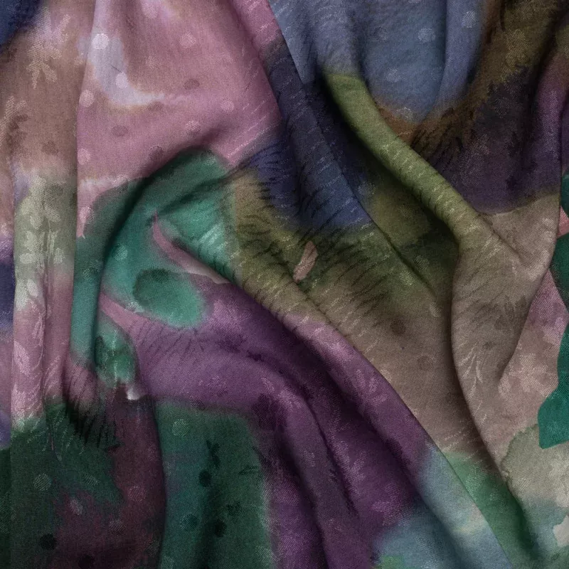 Mood Exclusive Eggplant Muddled Magic Patchwork Viscose Jacquard