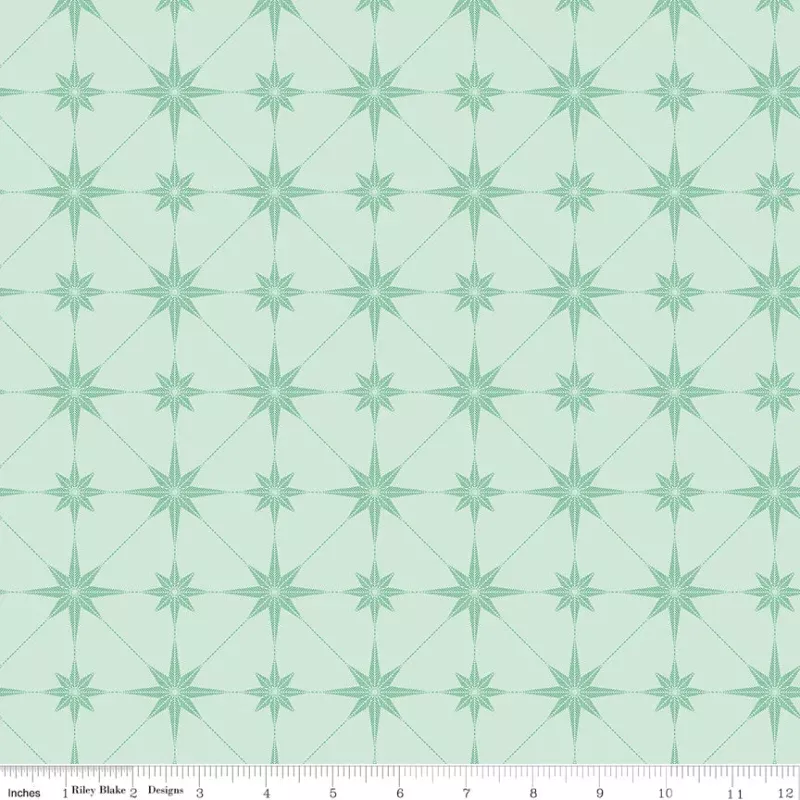 Mountain Jamboree Stars Mint Quilt Fabric