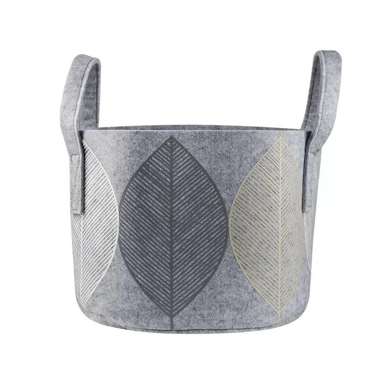 Muurla Leaf Light Grey Storage Basket