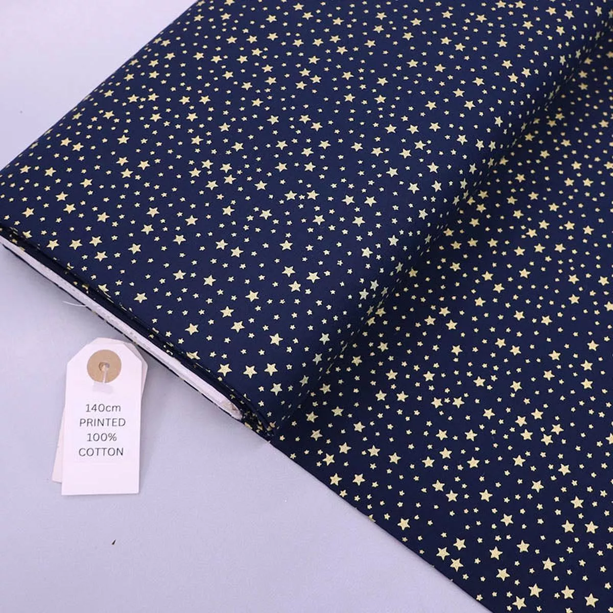 Navy Christmas Patchwork – Golden Falling Stars