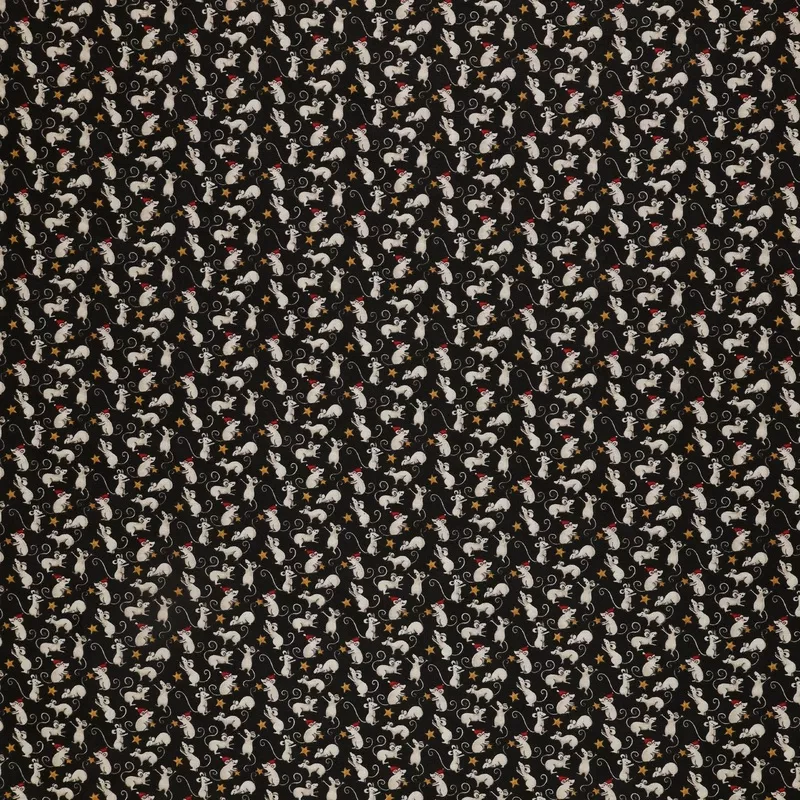 Northern Christmas Fabric Collection – Mice Black
