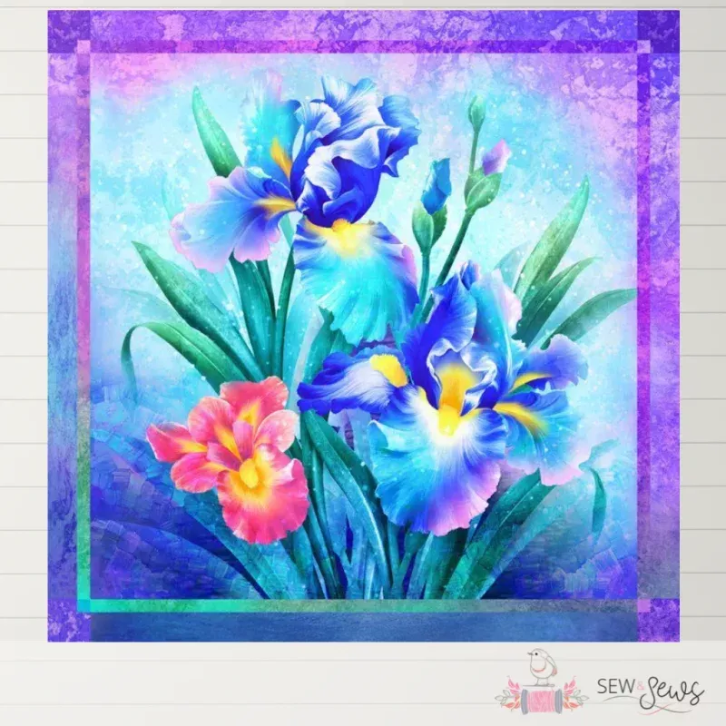 Oasis Fabrics Iris Dream Fabric PanelPurple