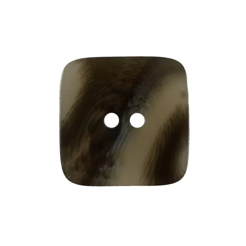 Olive Gray Square Two-Hole Plastic Button – 36L/23mm