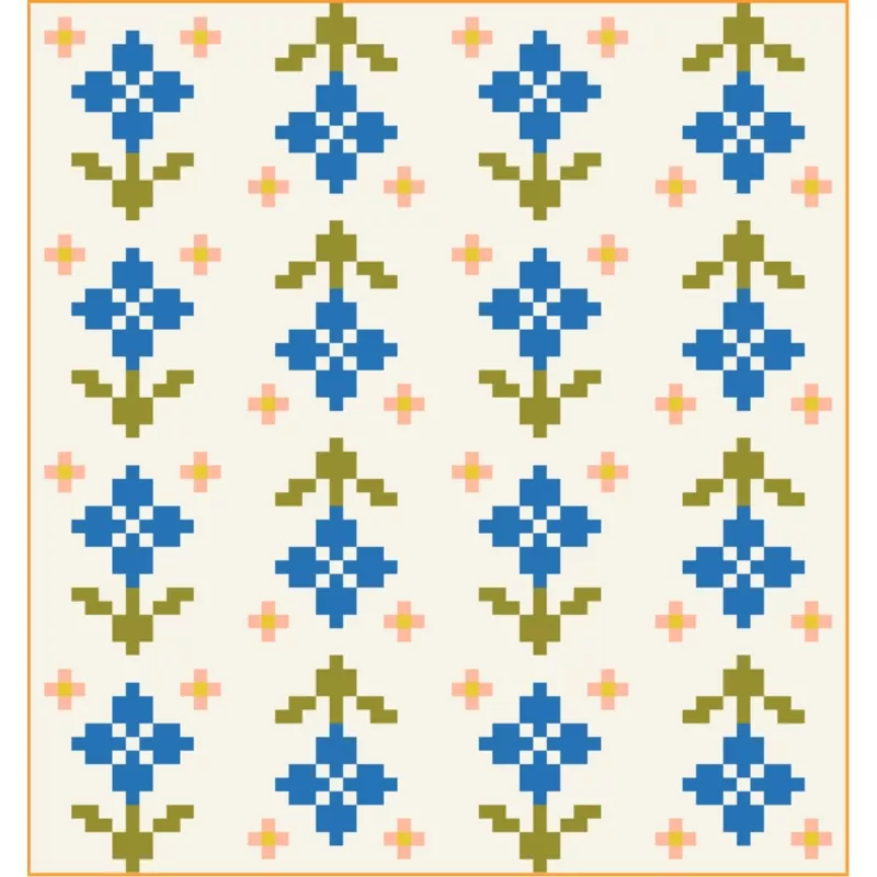 Pansy Patch Quilt Kit – Blue Pansy