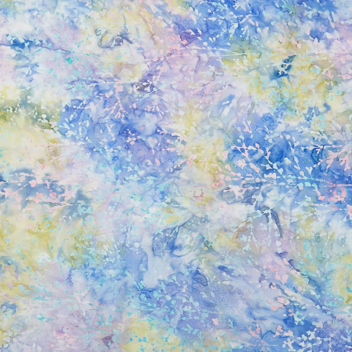 Pastel Branches Batik Cobalt Yardage