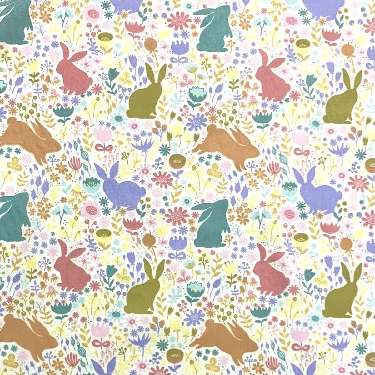 Pastel Easter Bunnies Polycotton Fabric