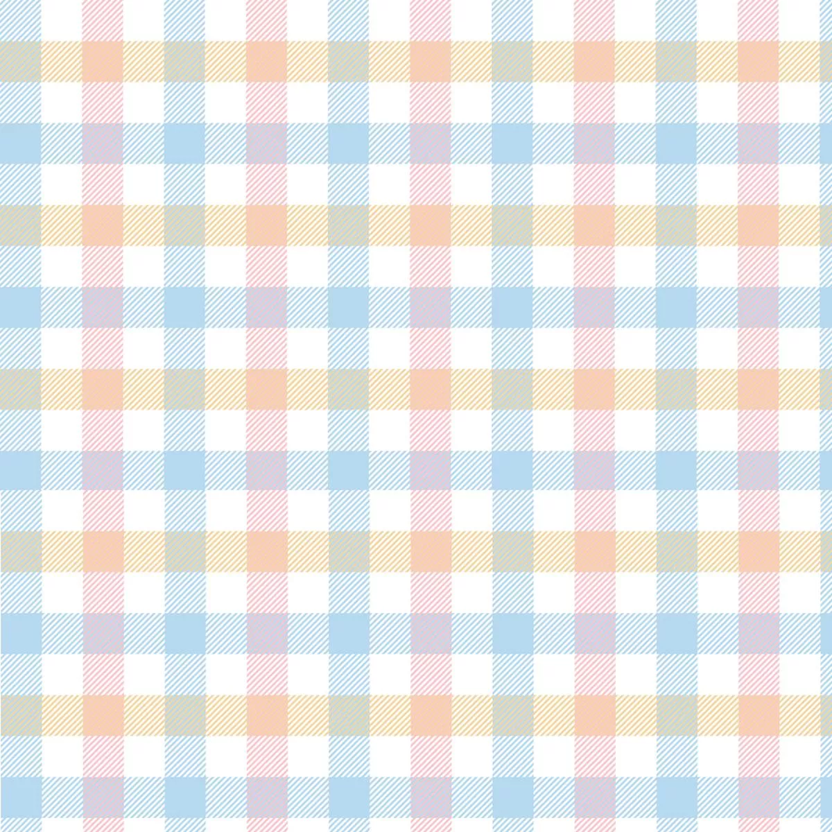 Pastel Gingham Stripe Fabric – Blue
