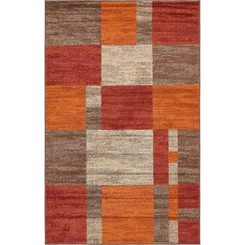 Patchwork Area RugGeometric Abstract, Polypropylene Multi/Beige