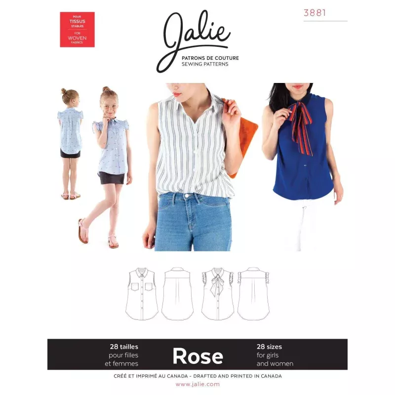 Pattern – Jalie – Rose Sleeveless Button-down Shirt