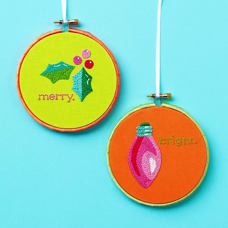 PDF PATTERN – Merry & Bright Ornaments Embroidery Pattern