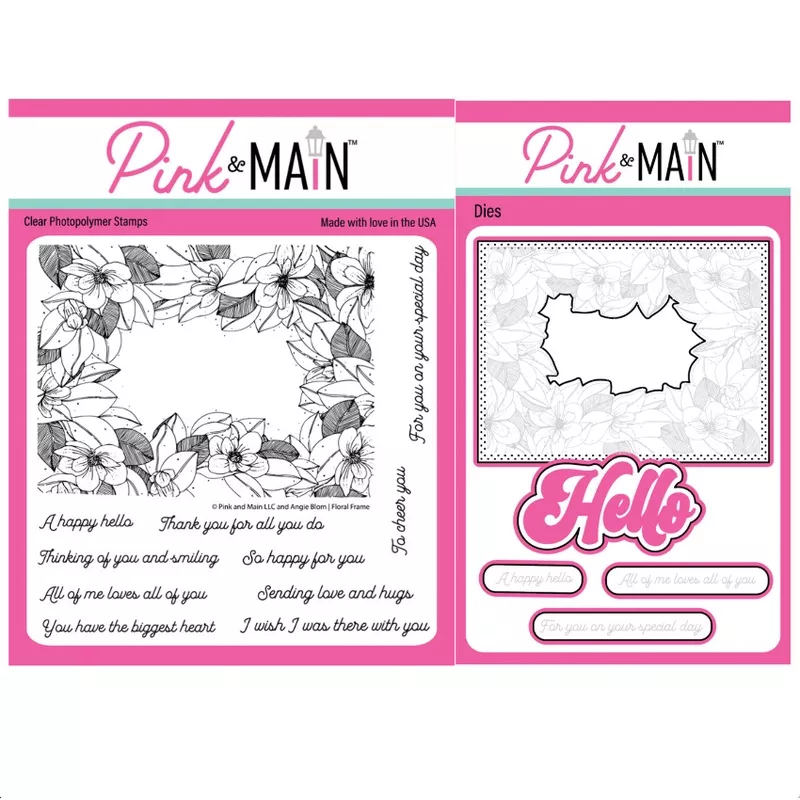 Pink and Main Floral Frames Clear Stamp and Die Set