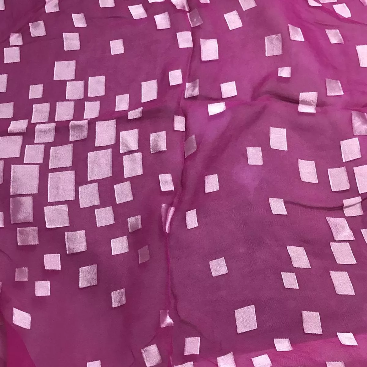 Pink Orchid Squares – Burnout Devore Silk Satin