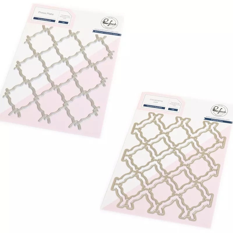 Pinkfresh Studio Interlaced Quatrefoil Die And Press Plate Bundle