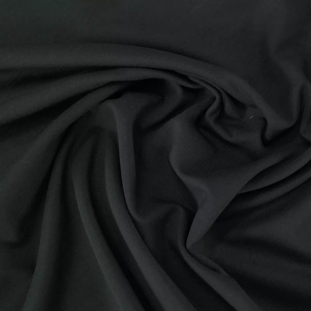 Plain Bamboo Elastane Jersey – Darkest Black