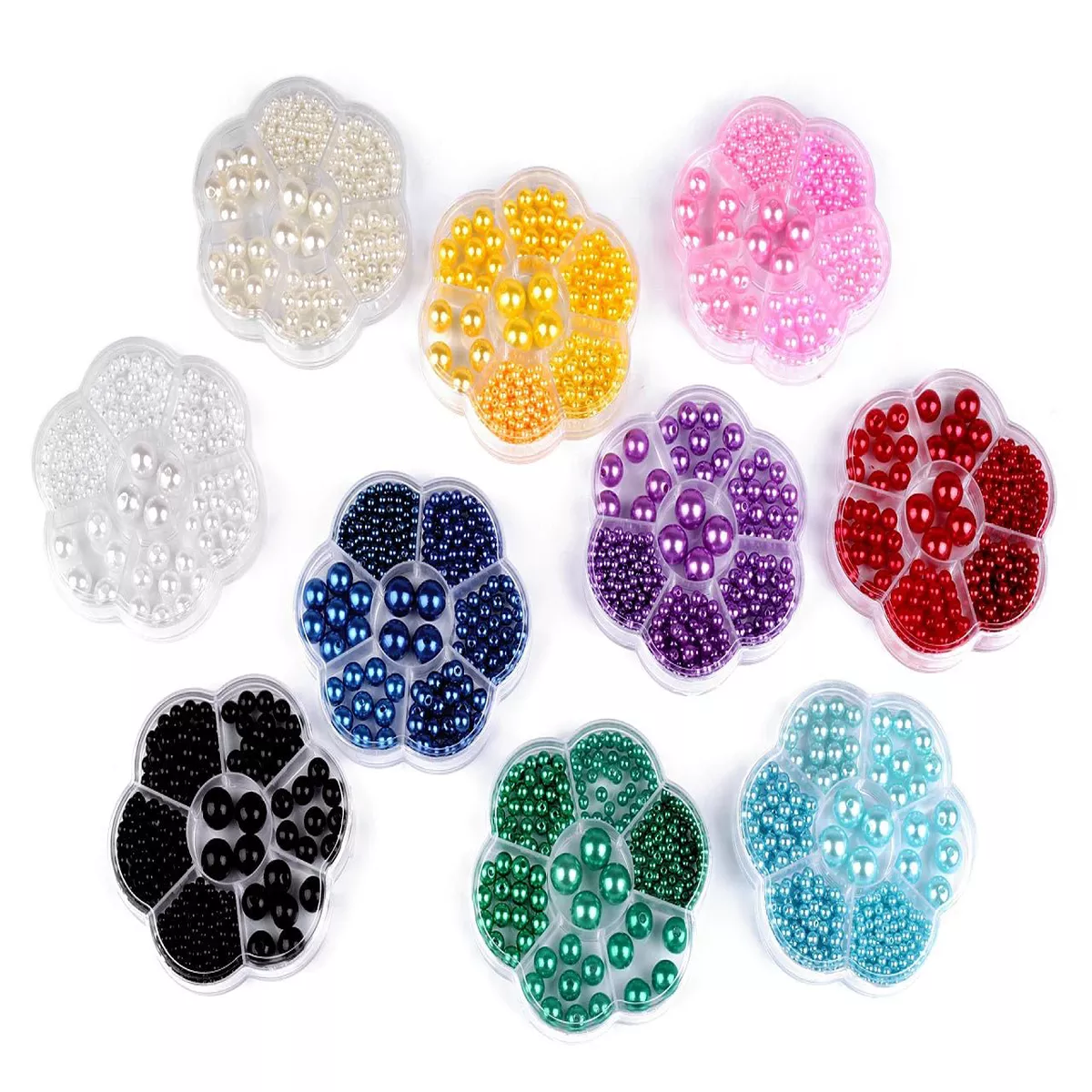 Plastic bead setflower-shaped box
