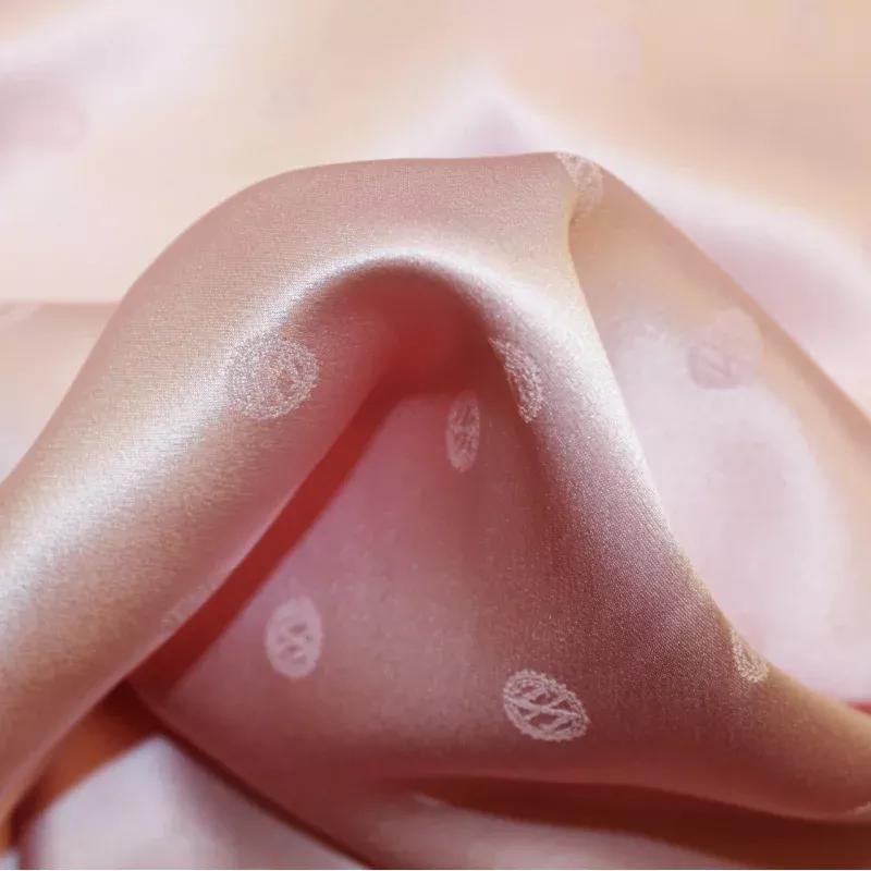 Polka Dot Silk Jacquard – Blush Pink