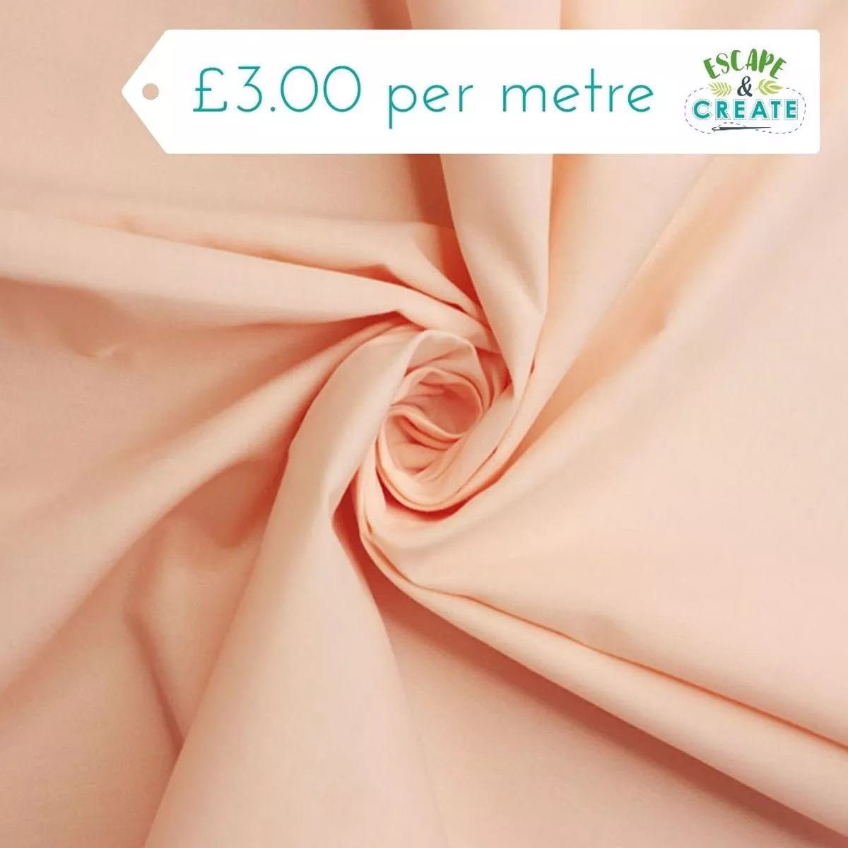 Polycotton Basics in Plain Peach