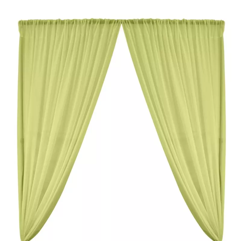 Polyester Chiffon Rod Pocket Curtains – Mint Green