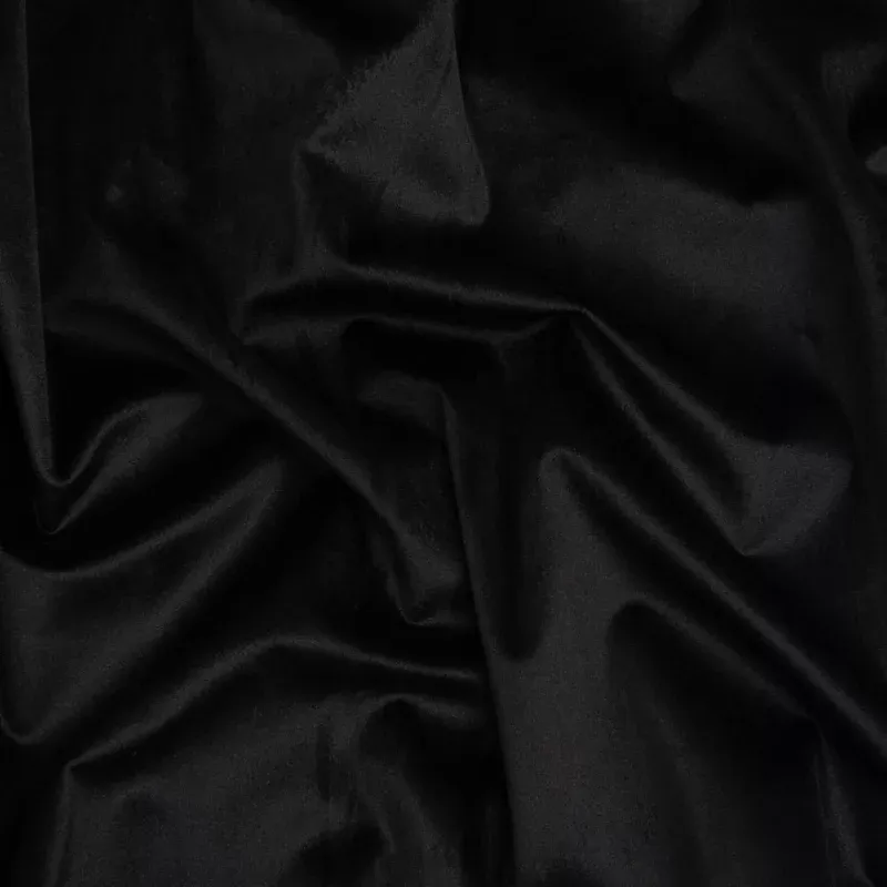 Polyester Velvet – Black – Deadstock