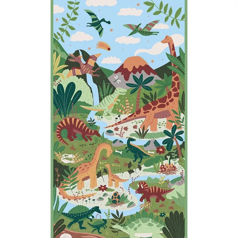 Prehistoric Dinosaur Panel 24″ Andover by the Yard