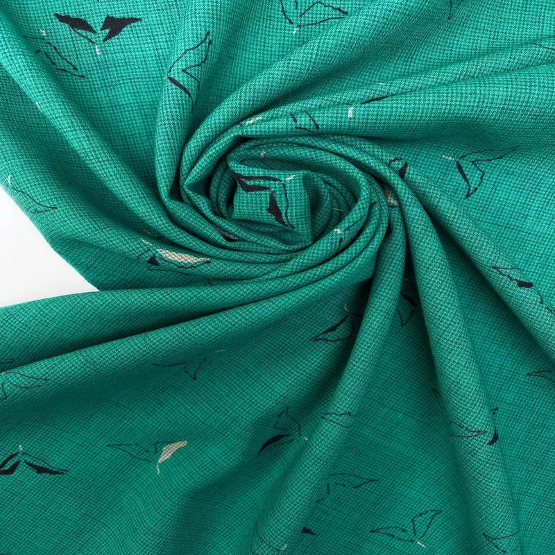 Printed Green Wool Fabric