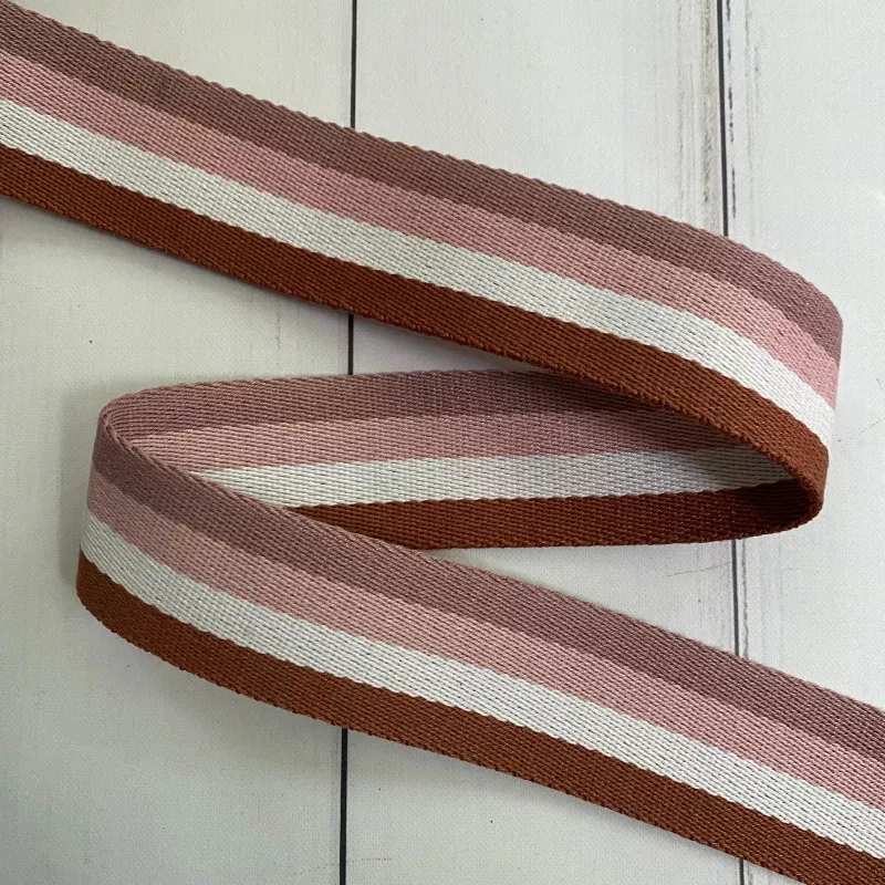 Quad Stripe – Mauve & Chocolate
