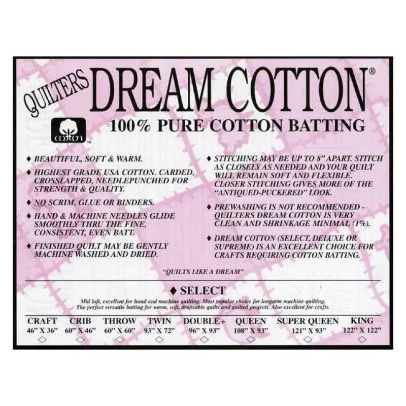 Quilters Dream Batting n4cb Crib Select Cotton