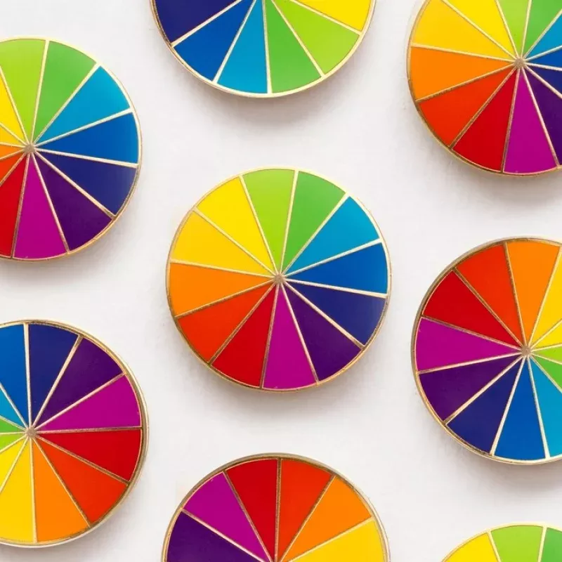 Rainbow Color Wheel Enamel Pin – Large | The Gray Muse